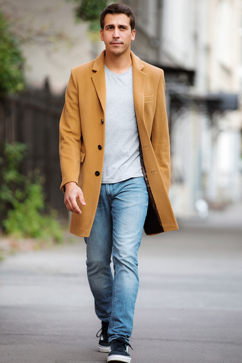 Пальто горчичного цвета мужское с чем носить