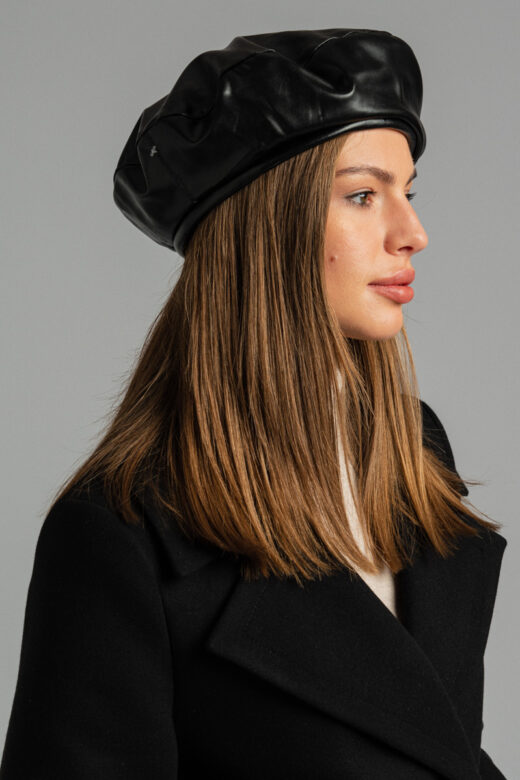 Берет: Н009 (Черный) (Экокожа)