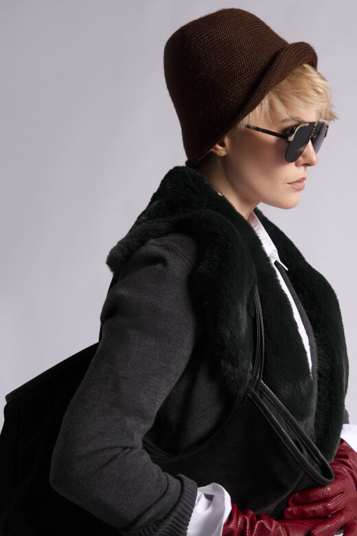 Панама вязаная: Н120 (Коричневый)