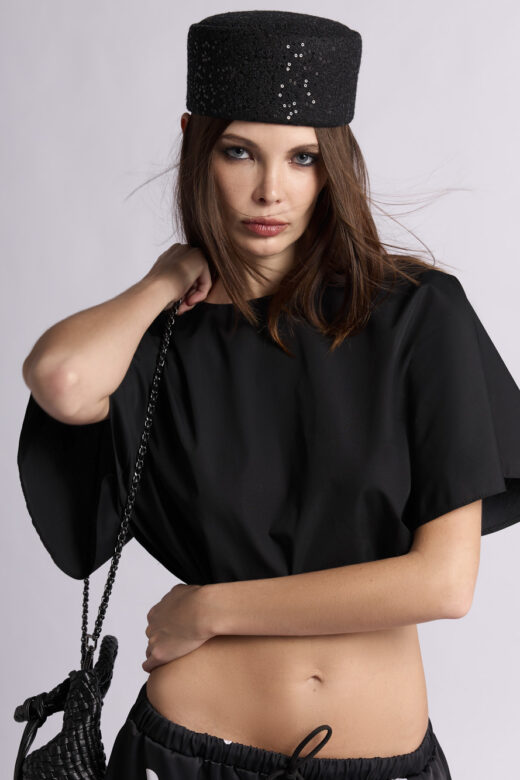 Шапка Таблетка: Н141 (Черный пайетки)