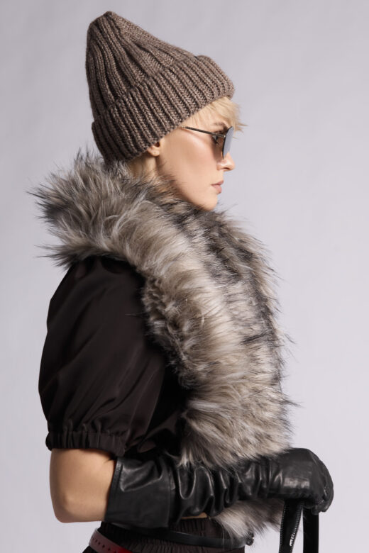 Шапка вязаная: Н186 (Коричневый)