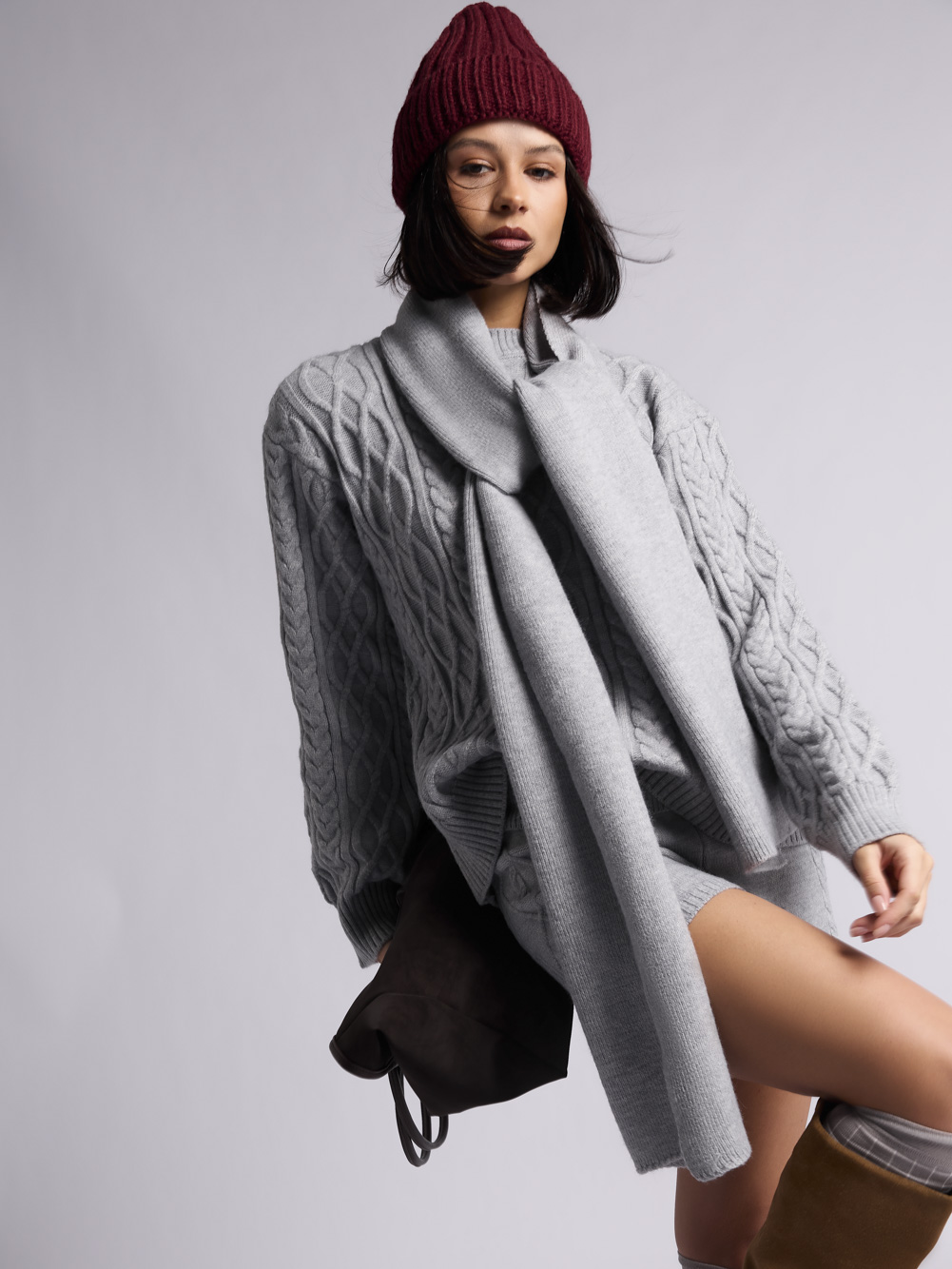 Шарф: Н192 (Светло-серый)