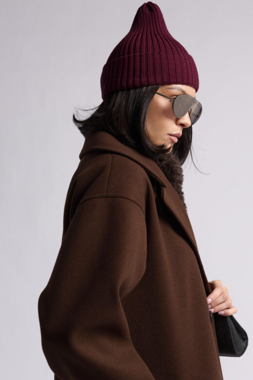 Шапка вязаная: Н198 (Бордовый)