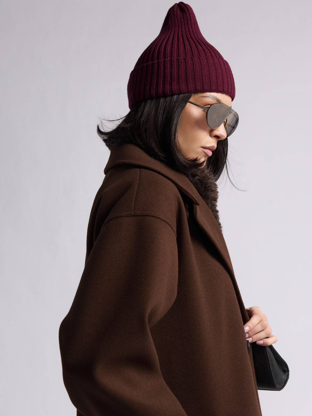 Шапка вязаная: Н198 (Бордовый)