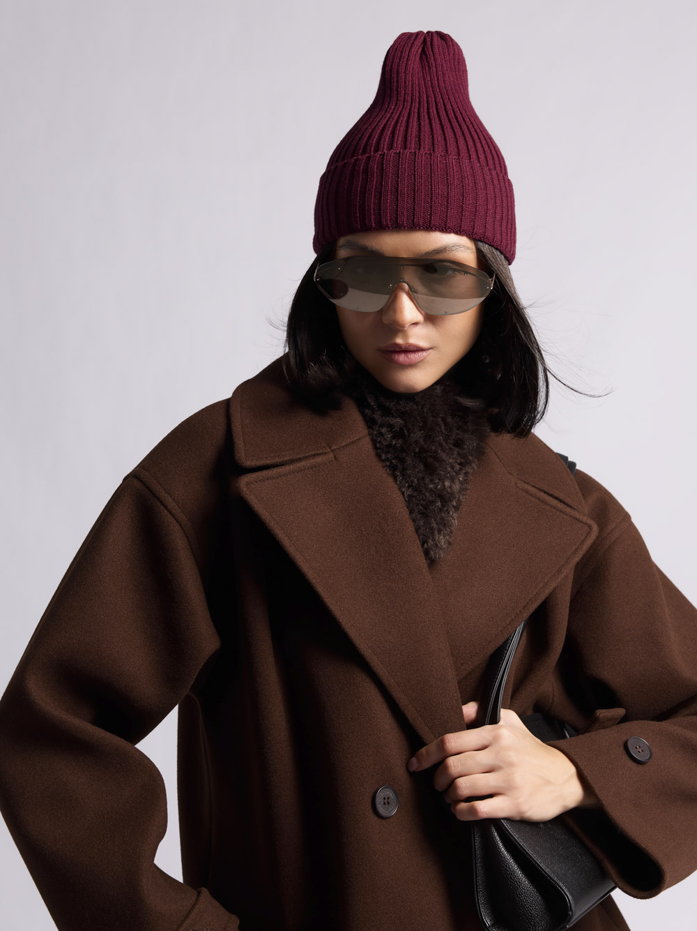 Шапка вязаная: Н198 (Бордовый) — изображение 2