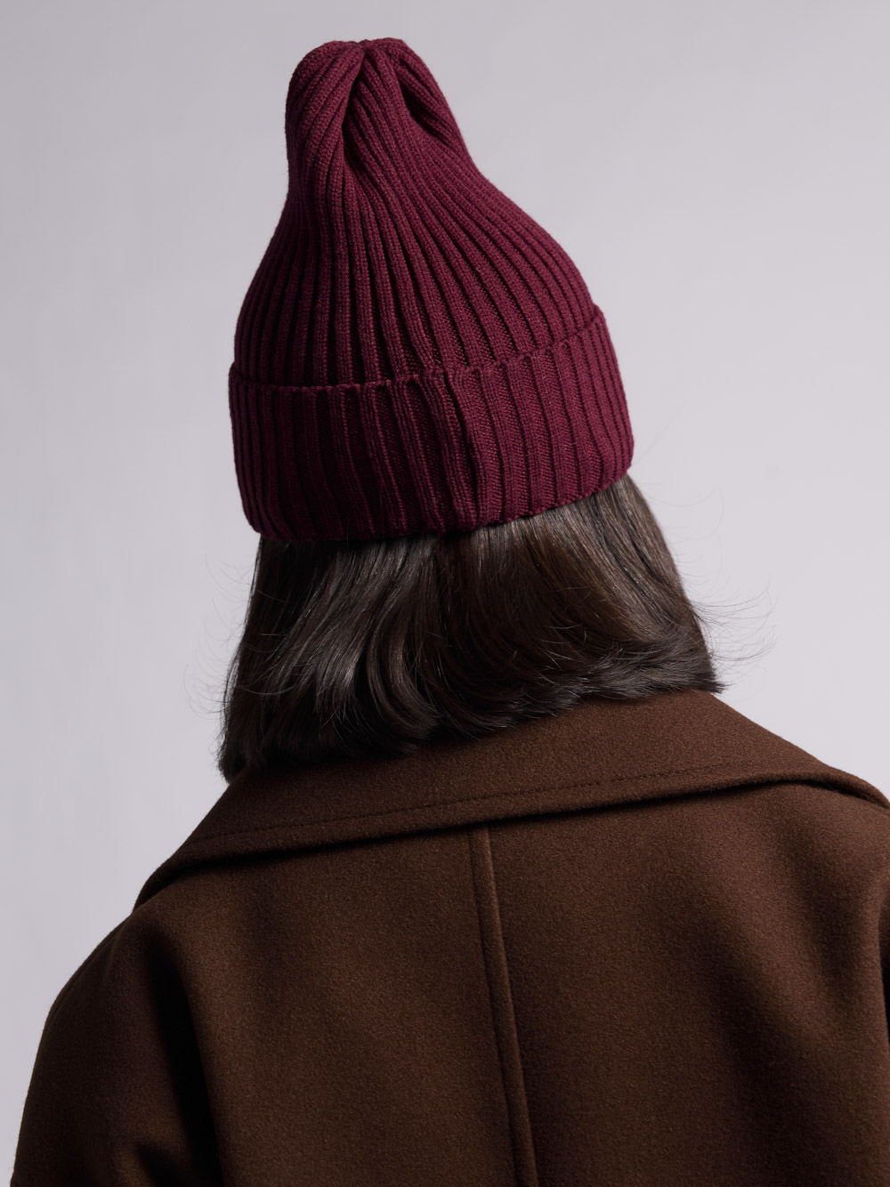 Шапка вязаная: Н198 (Бордовый) — изображение 3