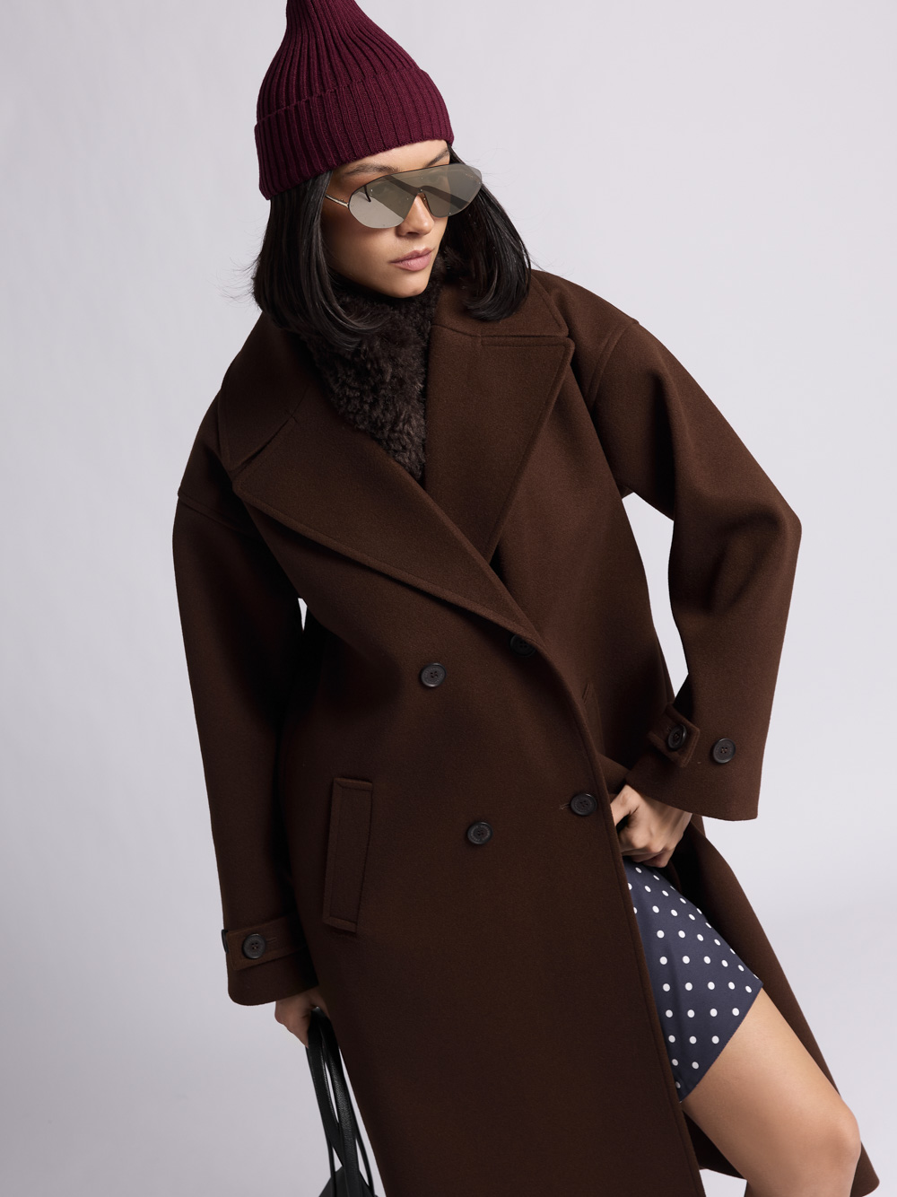 Шапка вязаная: Н198 (Бордовый) — изображение 5