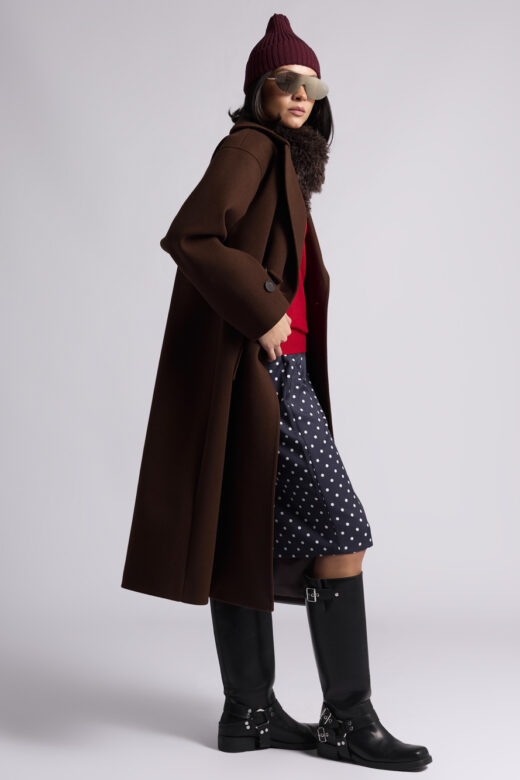 Пальто: О052-11 (Коричневый 12-20)