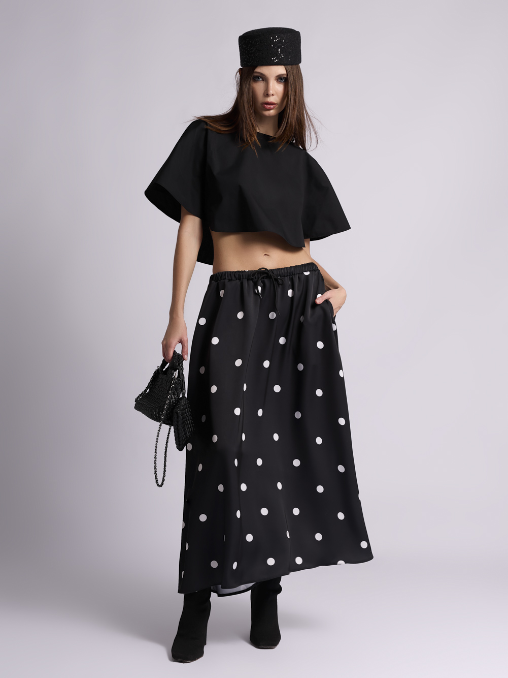 Блуза-топ: У011 (Черный) — изображение 2