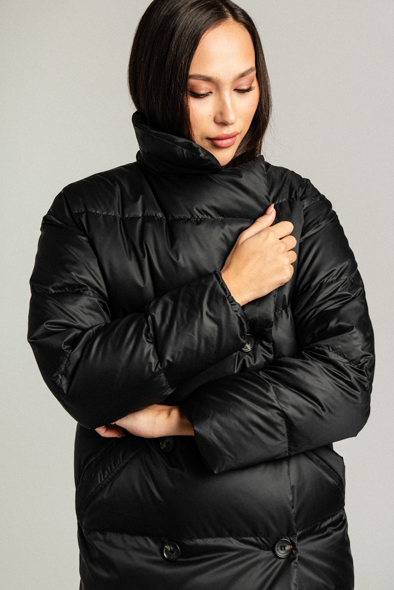 Пуховик: В079-12-61 (Черный Black 19-4007) — изображение 9