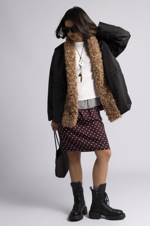 Куртка: В243-7-43 (Черный с рыжим мехом)