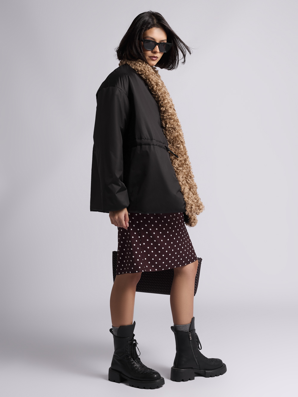 Куртка: В243-7-43 (Черный с рыжим мехом) — изображение 2