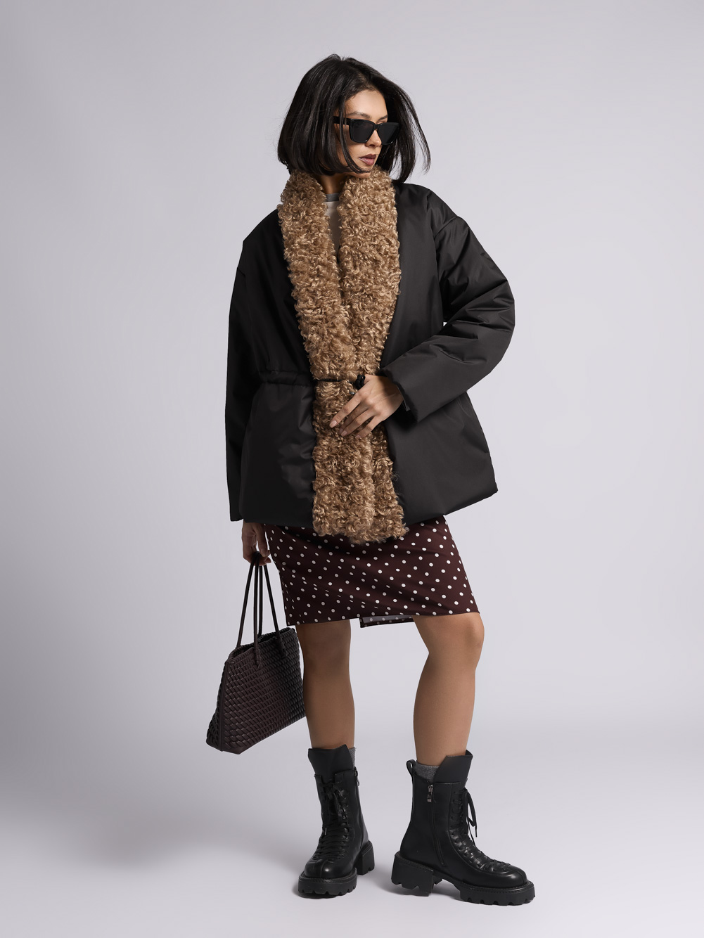 Куртка: В243-7-43 (Черный с рыжим мехом) — изображение 4