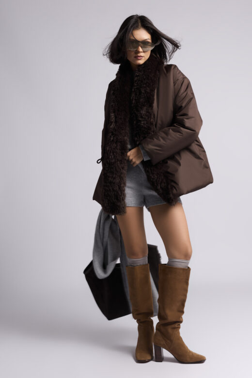 Куртка: В243-7-43 (Коричневый с коричневым мехом)