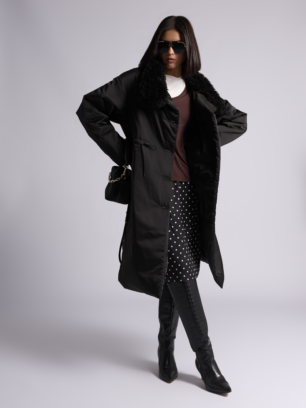 Пальто: В246-11-43 (Черный) — изображение 2