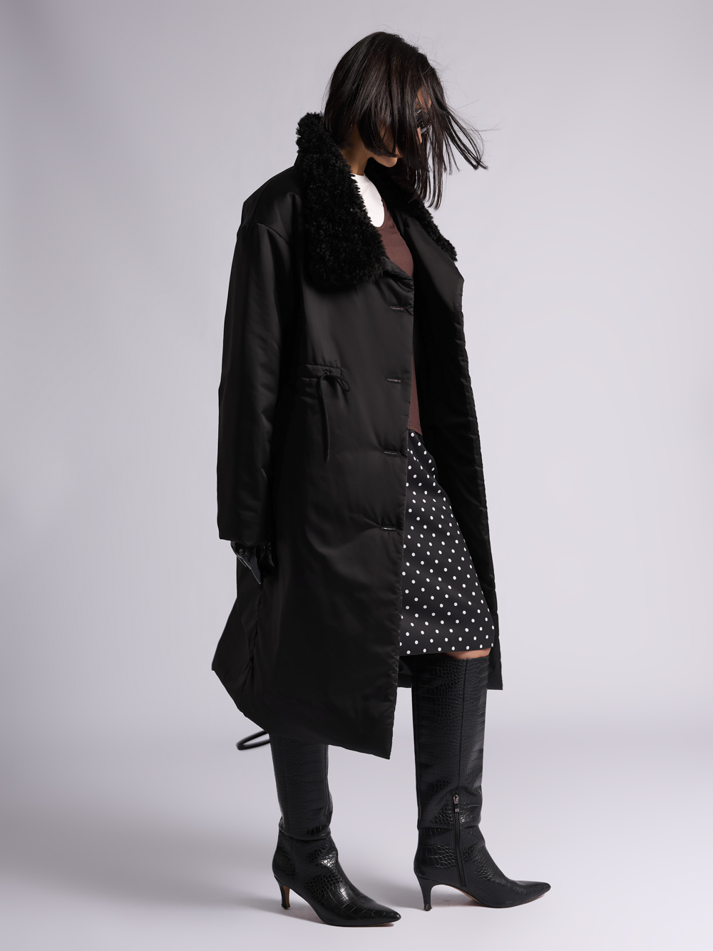 Пальто: В246-11-43 (Черный) — изображение 3