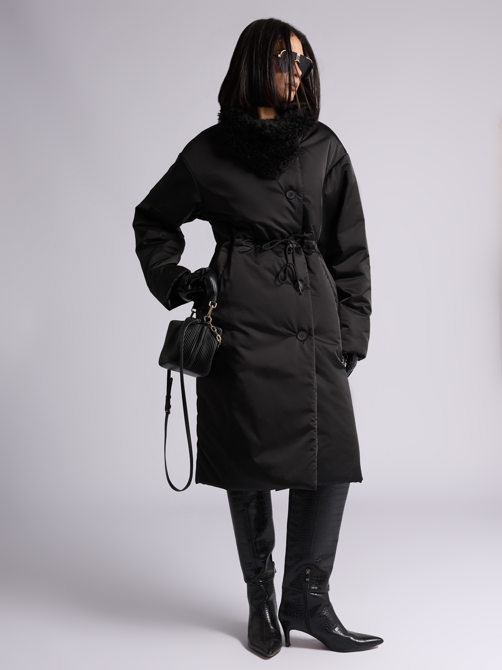 Пальто: В246-11-43 (Черный) — изображение 5