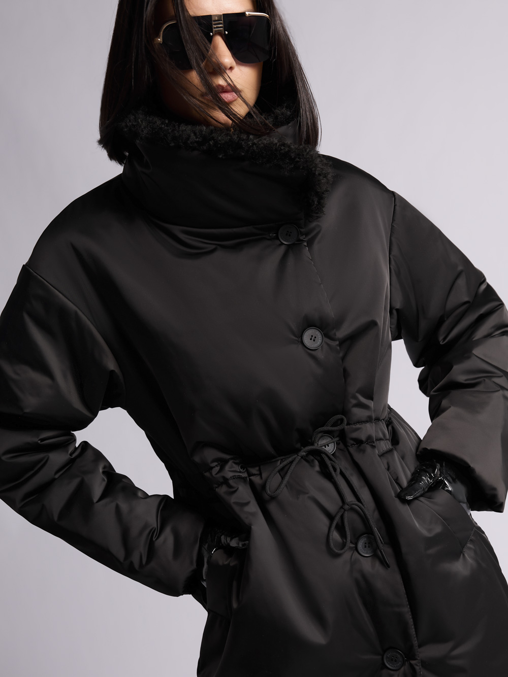 Пальто: В246-11-43 (Черный) — изображение 6