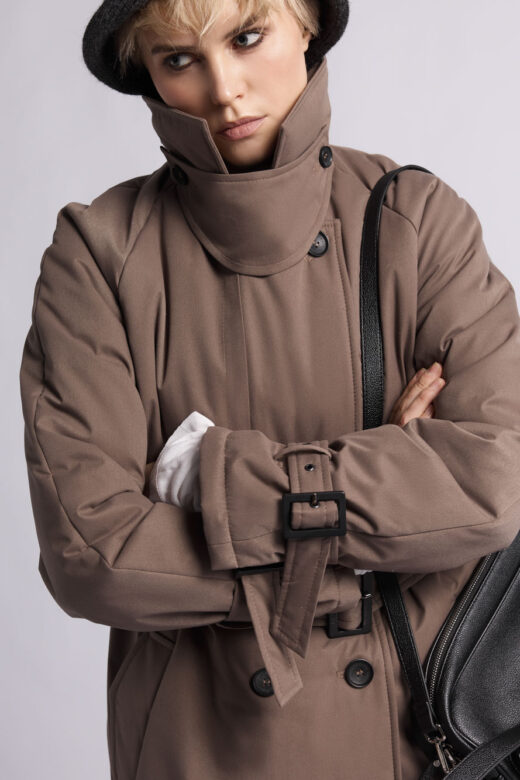 Пальто: В247-11-43 (Темно-бежевый 17-0909)