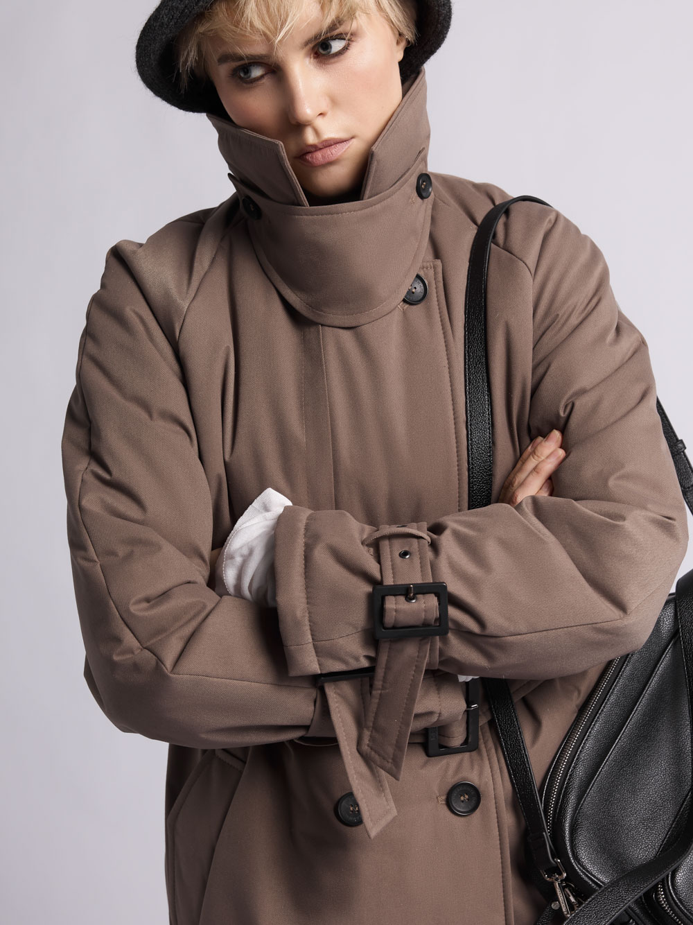 Пальто: В247-11-43 (Темно-бежевый 17-0909)