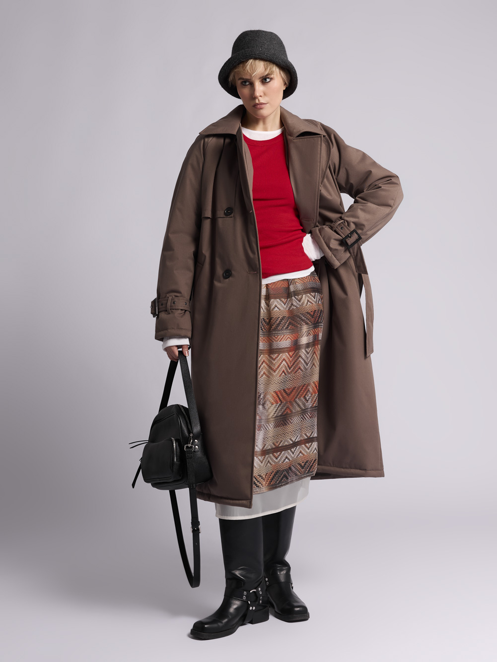 Пальто: В247-11-43 (Темно-бежевый 17-0909) — изображение 2