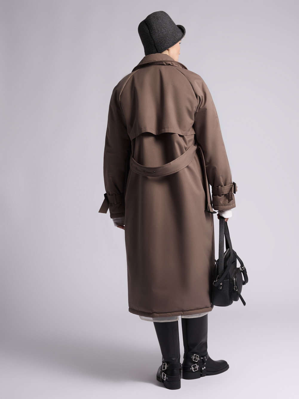 Пальто: В247-11-43 (Темно-бежевый 17-0909) — изображение 4