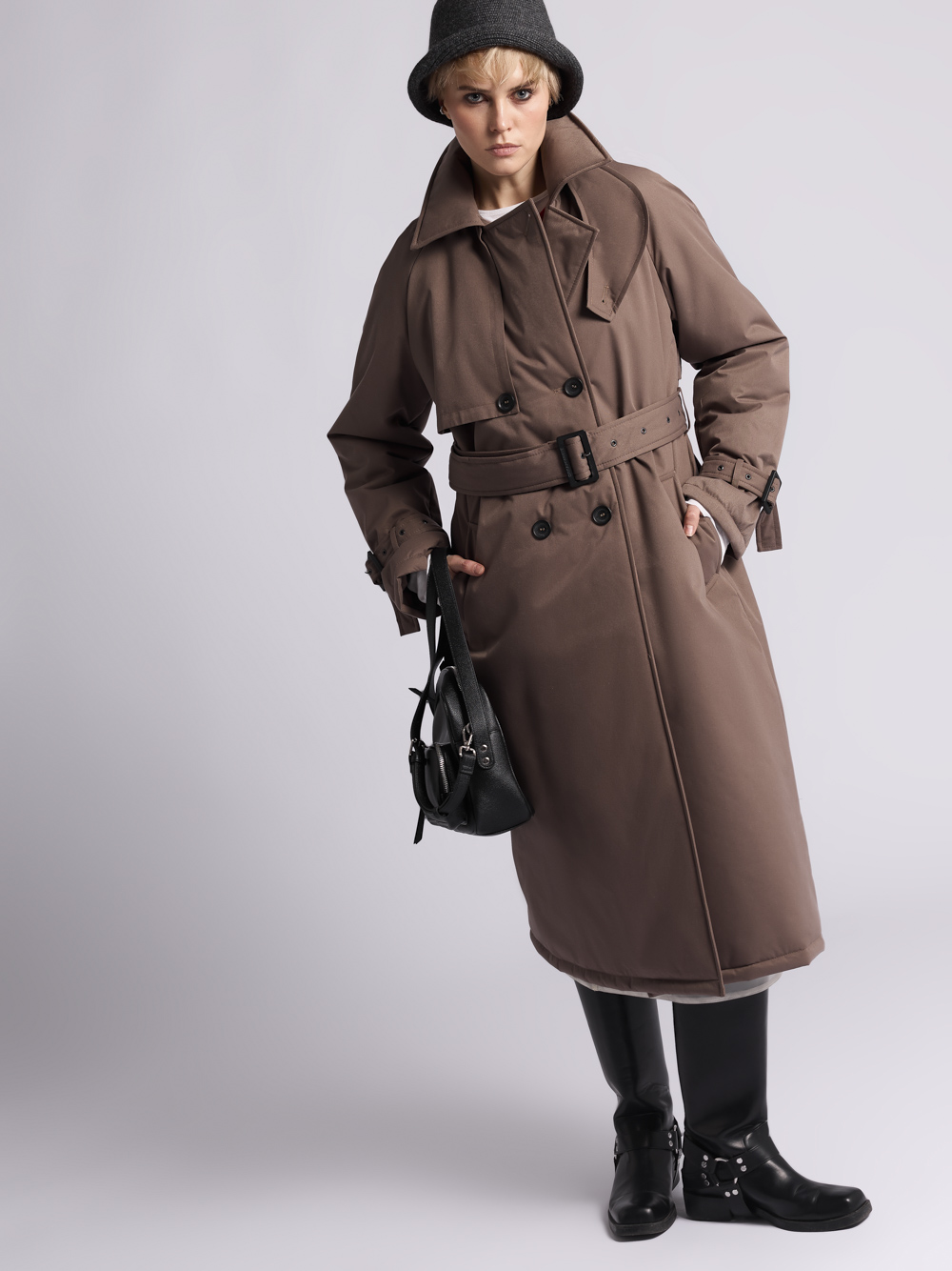 Пальто: В247-11-43 (Темно-бежевый 17-0909) — изображение 5