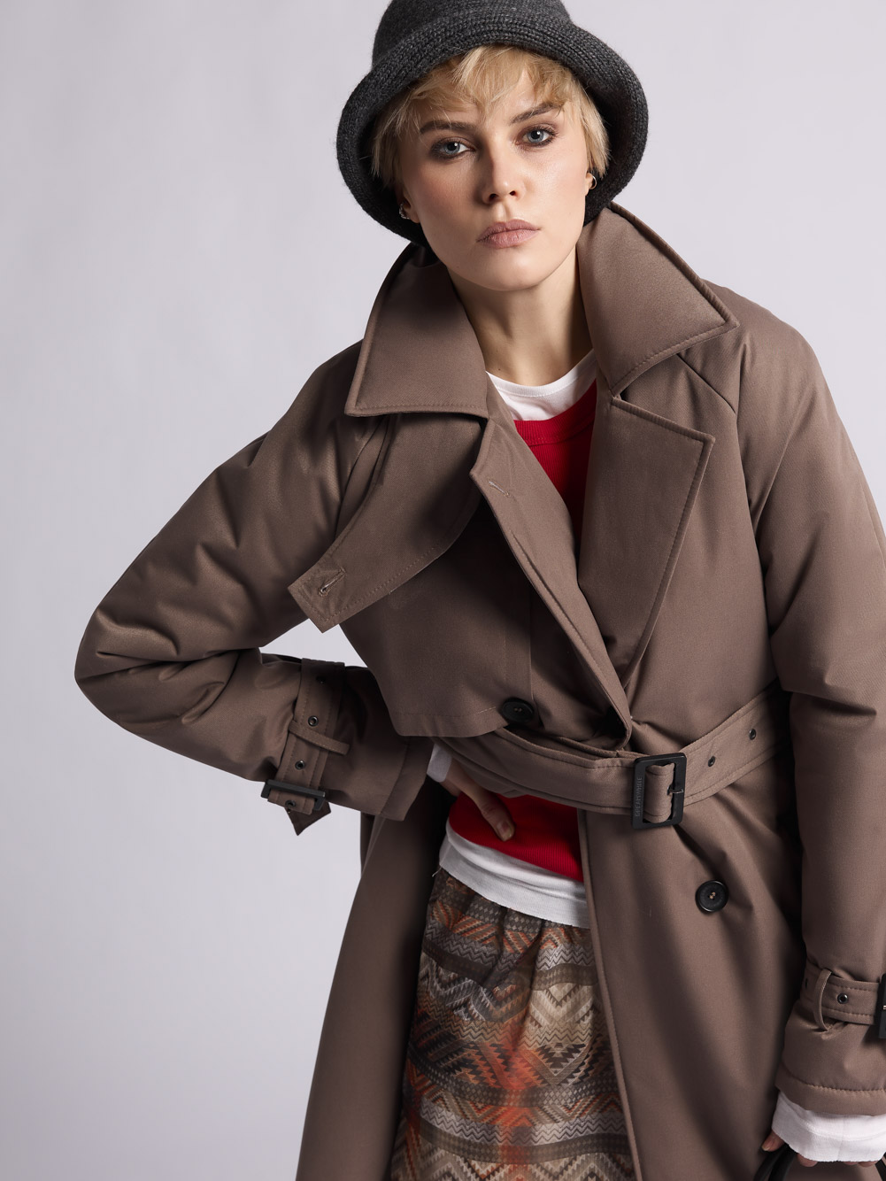 Пальто: В247-11-43 (Темно-бежевый 17-0909) — изображение 6