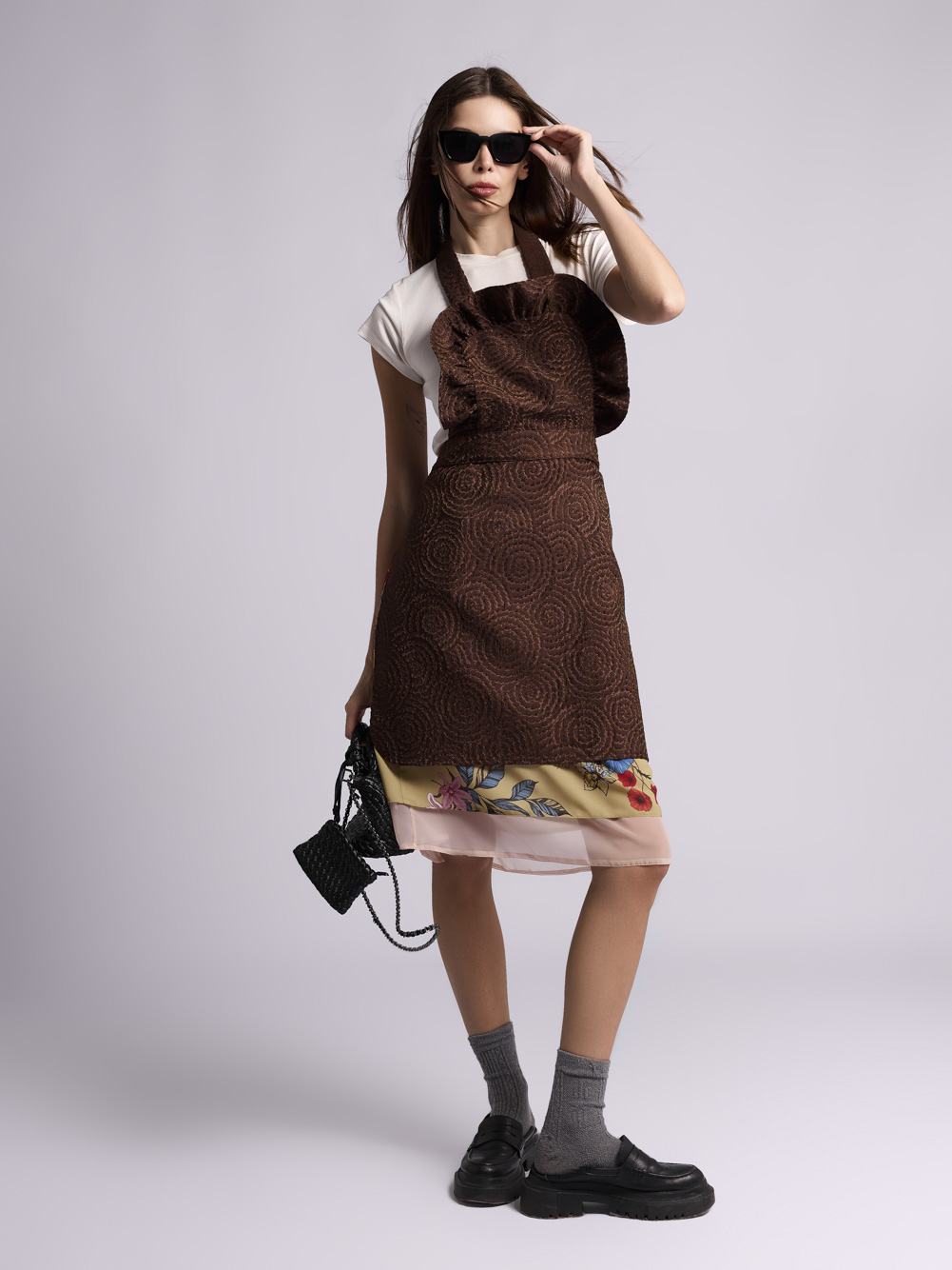 Юбка-фартук: В261 (Коричневый)