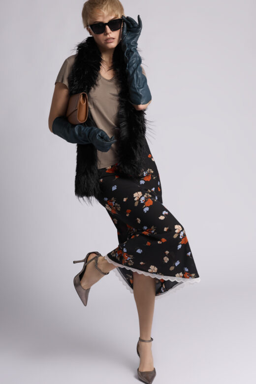 Юбка: Ю008-85 (Оранжевые цветы)