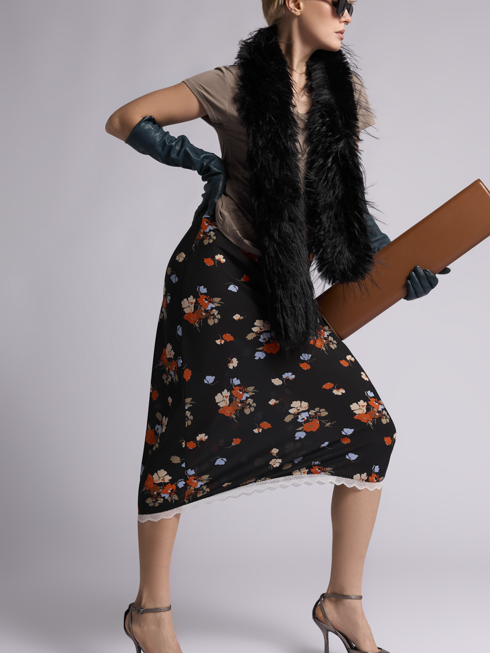 Юбка: Ю008-85 (Оранжевые цветы) — изображение 2