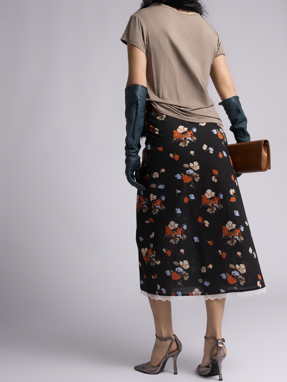 Юбка: Ю008-85 (Оранжевые цветы) — изображение 3
